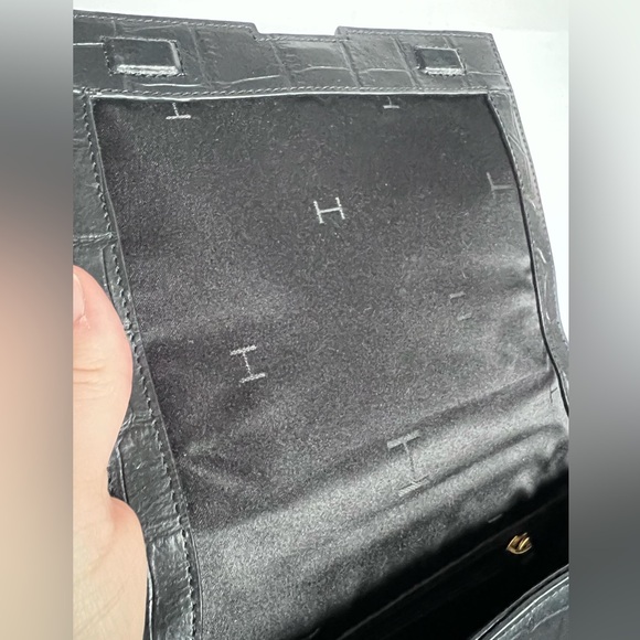 H by Halston Croc-Embossed 2-Way Leather Bag - Picture 7 of 14